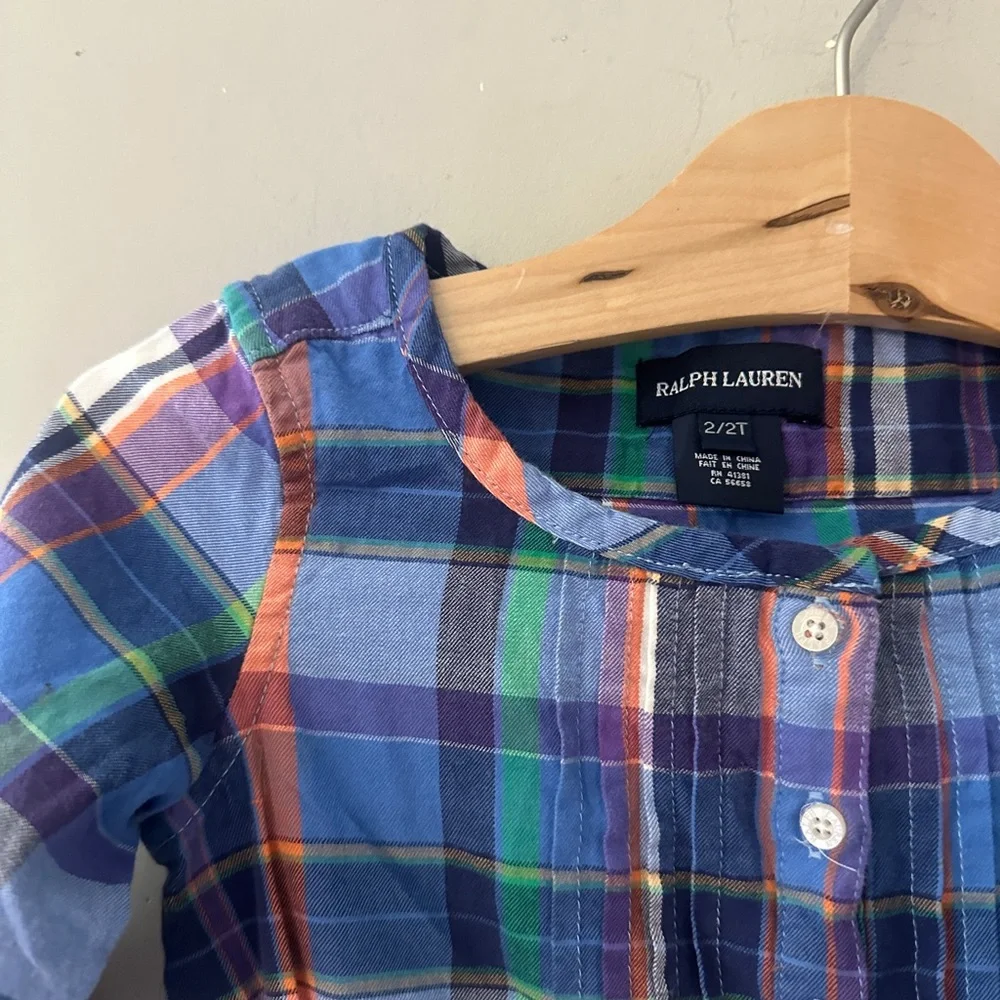 $23 ADD ON Ralph Lauren! Plaid‎ tie-waist shirt dress 2T Zara